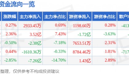 股票行情快报：同花顺（300033）12月20日主力资金净买入2933.45万元