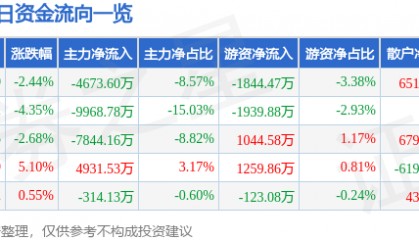 股票行情快报：华胜天成（600410）3月24日主力资金净卖出4673.60万元