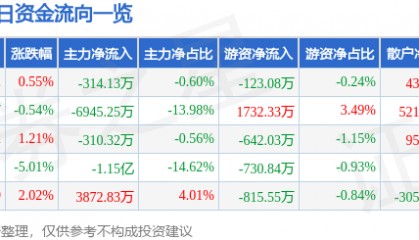 股票行情快报：华胜天成（600410）3月18日主力资金净卖出314.13万元