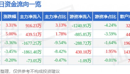 股票行情快报：达华智能（002512）6月24日主力资金净买入916.23万元
