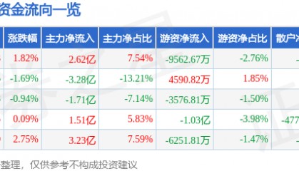 股票行情快报：比亚迪（002594）12月6日主力资金净买入2.62亿元