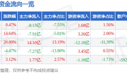 股票行情快报：指南针（300803）8月19日主力资金净卖出8.13亿元
