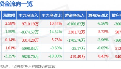 股票行情快报:指南针(300803)5月29日主力资金净买入9710.19万元