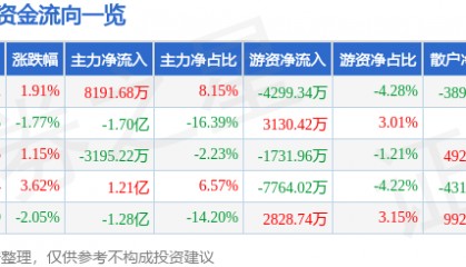 股票行情快报:指南针(300803)6月16日主力资金净买入8191.68万元