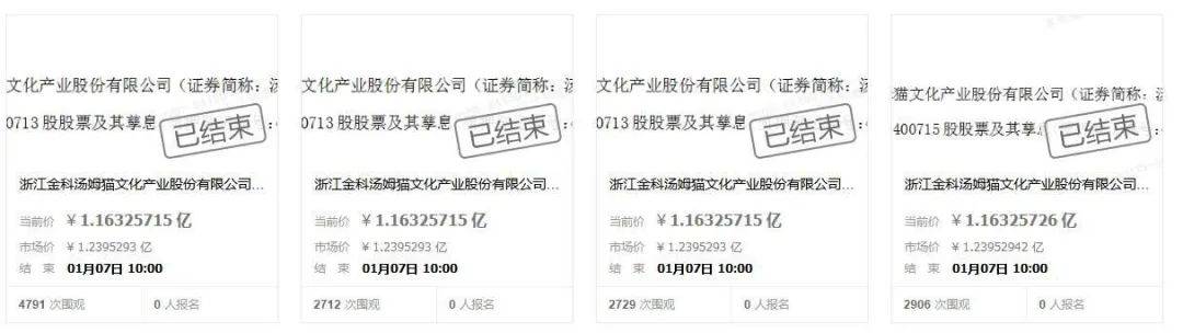 “汤姆猫”股票流拍